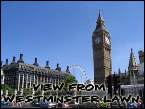 View of London from Westminster Abbey Lawn