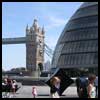 Foster and Partners building in London, with Tower Bridge in background