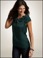 image:Ann Taylor Silk Georgette Flower Top