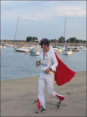 A running Elvis