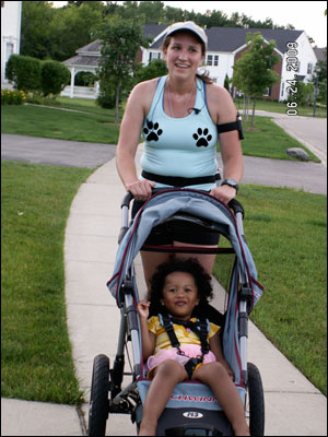 image:Kim with Maya in the stroller