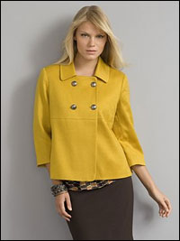 <image: mustard pea coat>