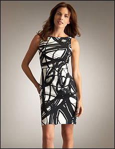image:Ruched Brushstroke Swirl Dress