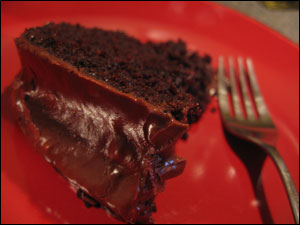 A slice of Vegan Chocolate Cake