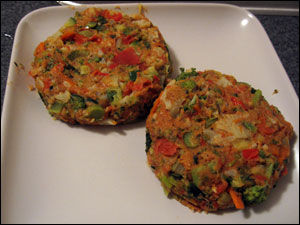 <image: The raw veggie patties>